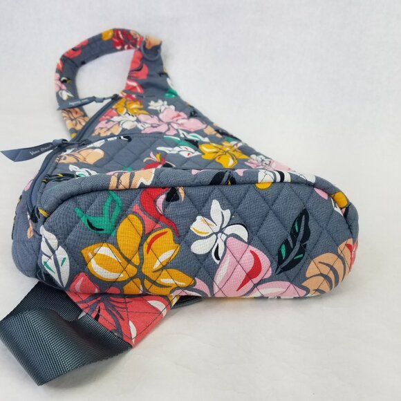 Vera Bradley Essential Sling Backpack Coastal Paradise Grey Crossbody Bag Zip Up - Picture 8 of 16